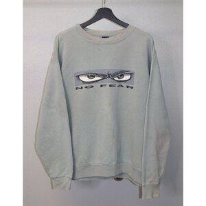 Vintage 90s No Fear Sweatshirt Eyes Light Blue Size Large